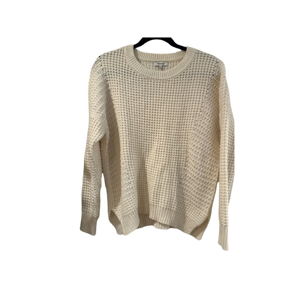 Madewell Waffle Weave Cream Sweater Size Small